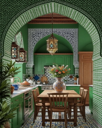 Кухня ЛДСП в восточном стиле